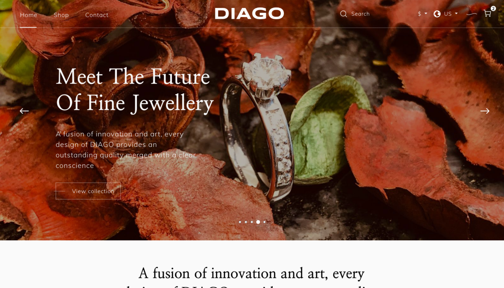 Development of an online jewelry store DIAGO